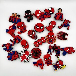 25 Piece Spider Man Superhero Shoe Charms for Clog Shoes Kids